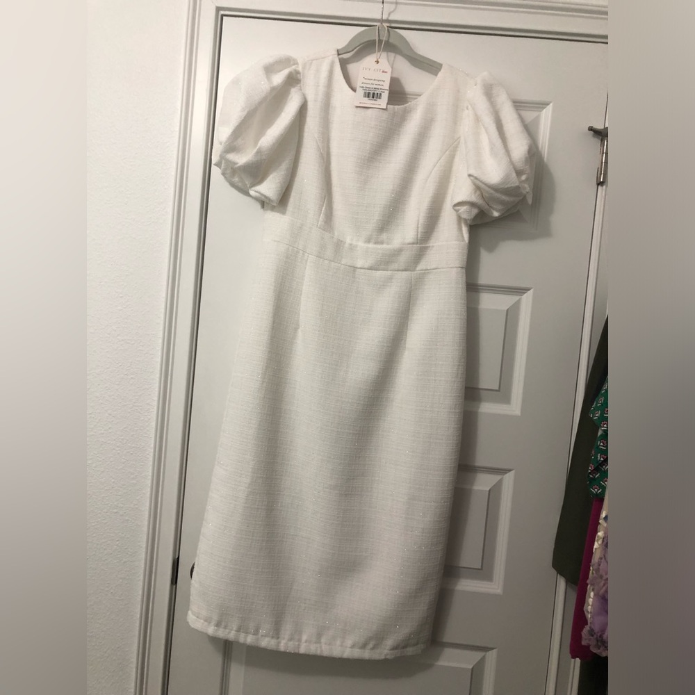 Ivy city Holly dress white shimmer large